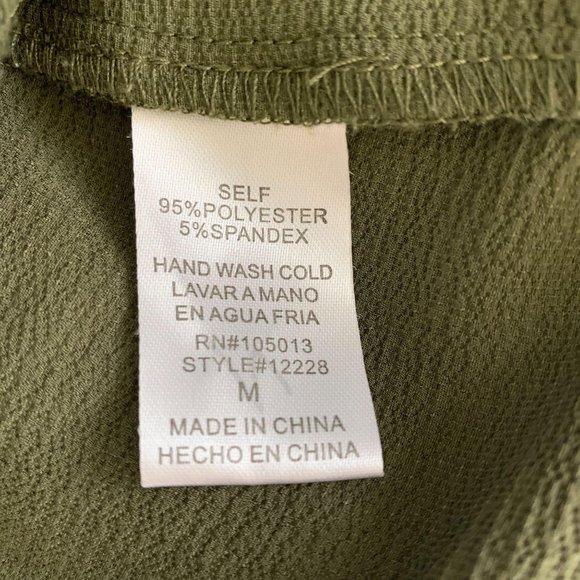 Lee's Closet Medium Blouse Khaki Green - Picture 4 of 6